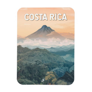 Costa Rica Illustration Travel Art Vintage Magnet