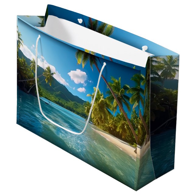 Costa Rica Island Paradise  Large Gift Bag (Front Angled)