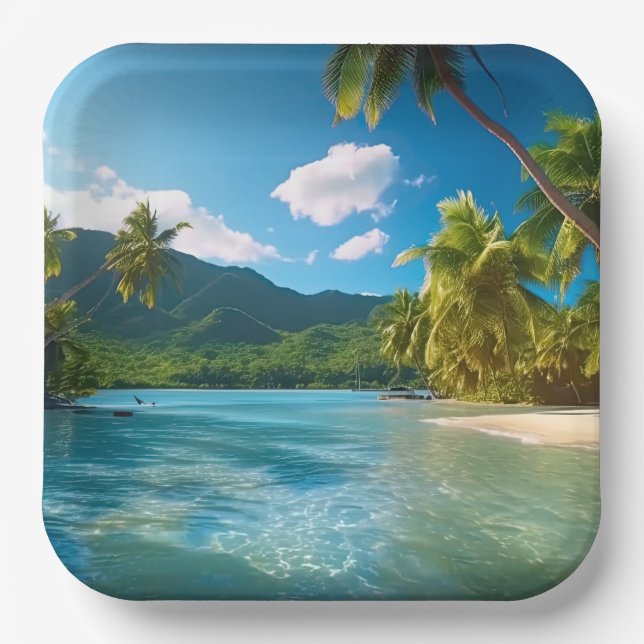 Costa Rica Island Paradise  Paper Plate (Front)