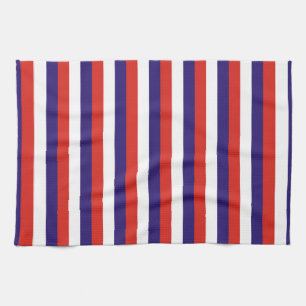 Costa Rica laos flag stripes blue red white patter Tea Towel