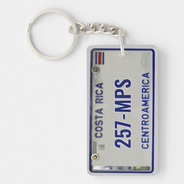 Costa Rica License Plate (customisable) Key Ring (Front)
