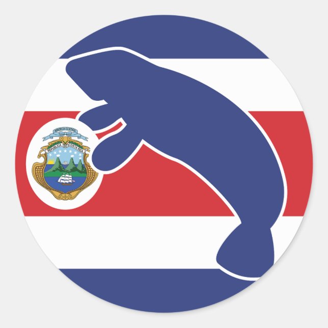 Costa Rica Manatee Costa Rican National Animal Classic Round Sticker (Front)