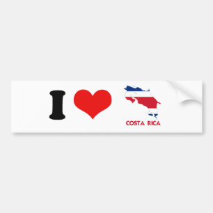 COSTA RICA MAP BUMPER STICKER