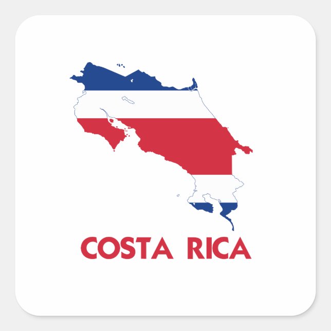 COSTA RICA MAP SQUARE STICKER (Front)