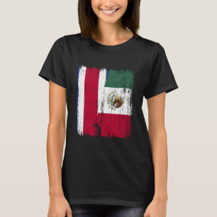 Costa Rica Mexico Half Flag Costa Rican Mexican He T-Shirt