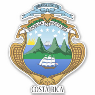 Costa Rica National Coat Of Arms Patriotic