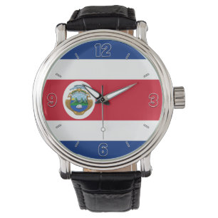 Costa Rica National Flag Elegant Patriotic Watch