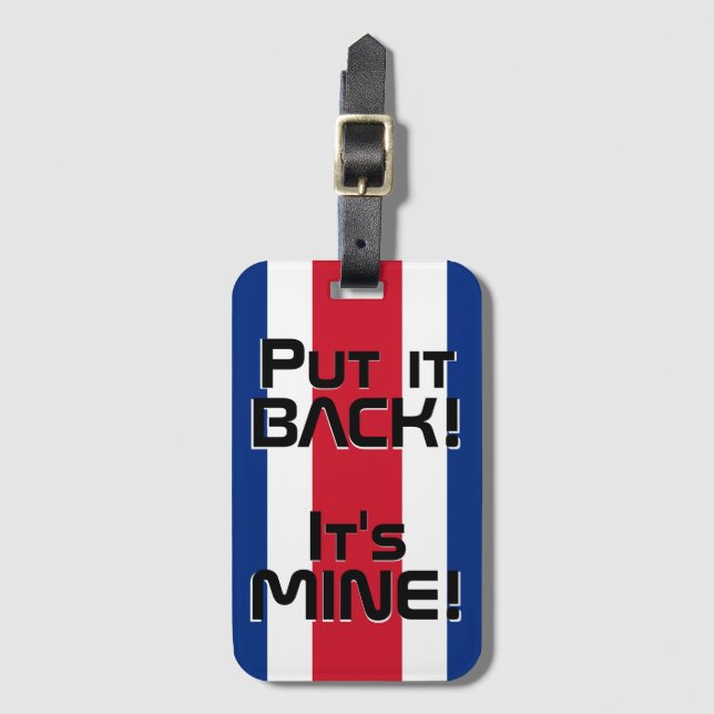 Costa Rica National Flag Funny Patriotic Luggage Tag (Front Vertical)