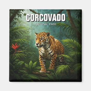 Costa Rica National Park Travel Jaguar Magnet