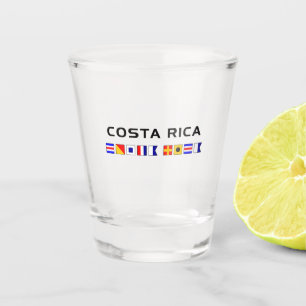 Costa Rica Nautical Maritime Sailing Flags Shot Glass