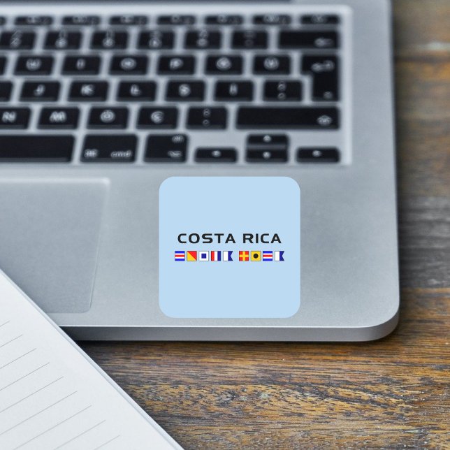 Costa Rica Nautical Maritime Sailing Flags Square Sticker (Creator Uploaded)