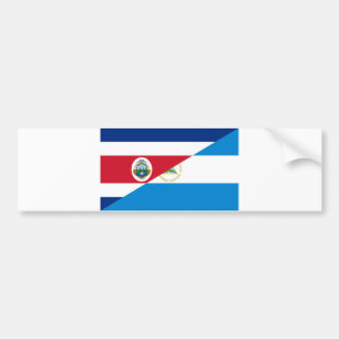 costa rica nicaragua half flag symbol bumper sticker