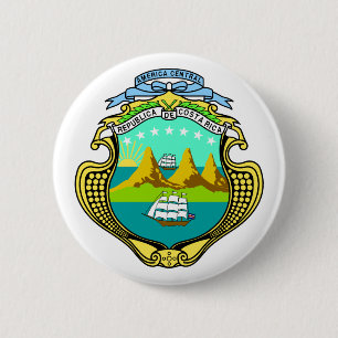 Costa Rica Official Coat Of Arms Heraldry Symbol 6 Cm Round Badge