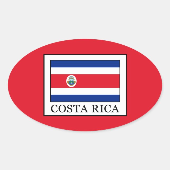 Costa Rica Oval Sticker (Front)