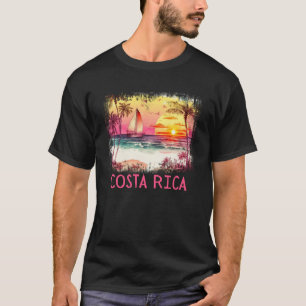 Costa Rica Palm Tree Beach Vacation Summer and Sur T-Shirt