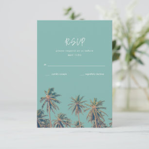 Costa Rica Palms Beach Wedding  RSVP Card