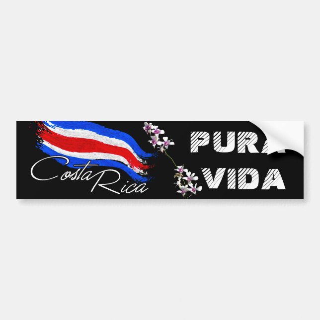 Costa Rica Pura Vida! Bumper Sticker (Front)