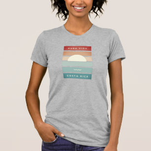 Costa Rica Pura Vida Colourful Sunset Beach T-Shirt