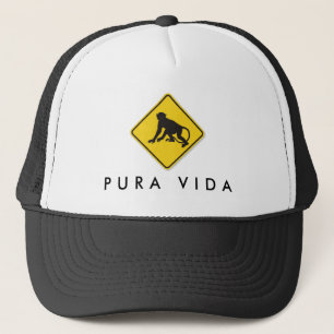 Costa Rica Pura Vida Monkey Crossing Trucker Hat
