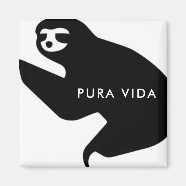 Costa Rica Pura vida Sloth Souvenir  Magnet (Front)