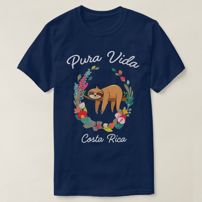 Costa Rica Pura Vida Sloth  T-Shirt (Design Front)