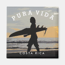 Costa Rica Pura Vida Surfer Souvenir Magnet