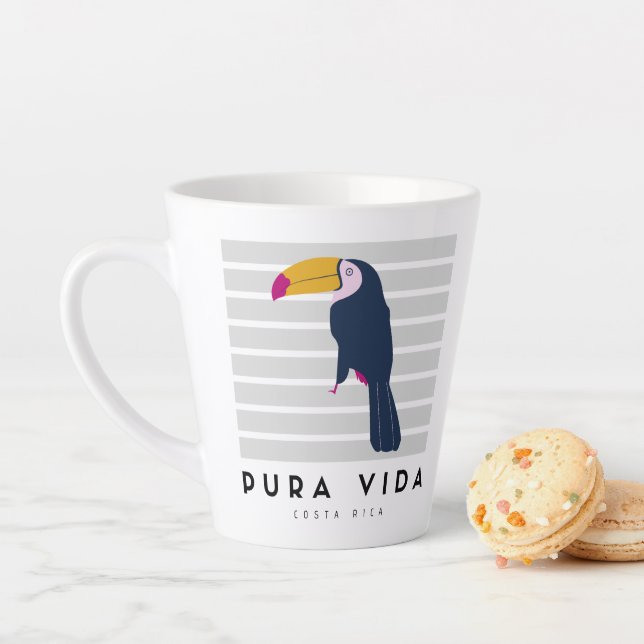 Costa Rica Pura Vida Toucan Coffee Latte Mug (In Situ)