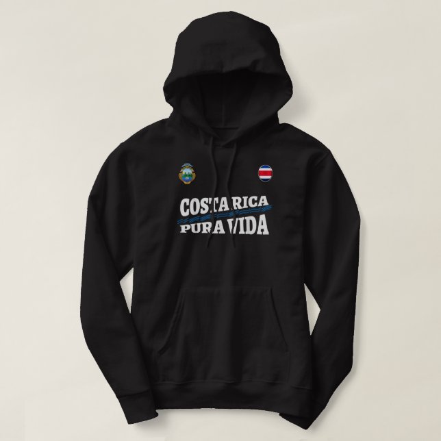 Costa Rica Pura Vida-Travel-Jersey Flag T Hoodie (Design Front)
