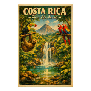 COSTA RICA – Pure Life Awaits Poster