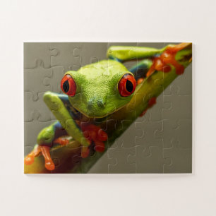 Costa Rica Red-Eyed Tree Frog "I See You" Kid's Jigsaw Puzzle