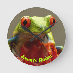 Costa Rica Red-Eyed Tree Frog Personalised Round Clock