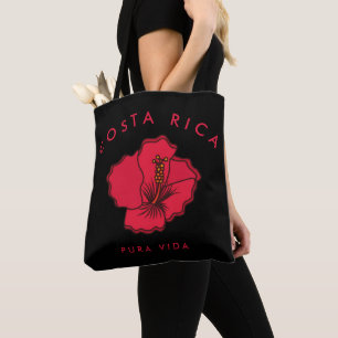 Costa Rica Red Hibiscus Beach Tote