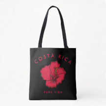 Costa Rica Red Hibiscus Beach Tote