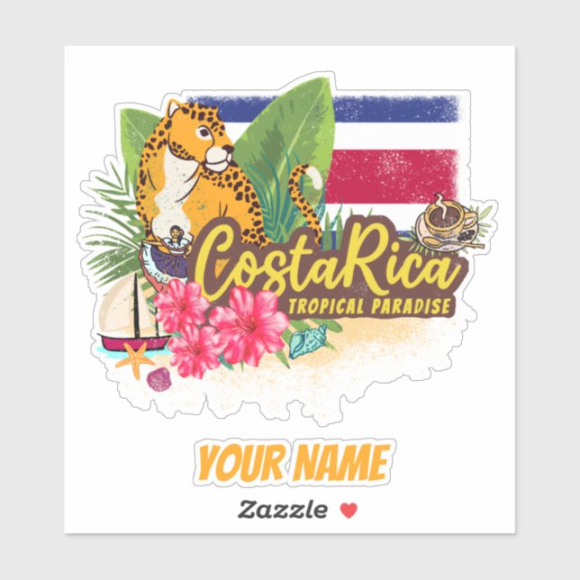 Costa Rica retro big cat vintage flag Souvenir (Sheet)