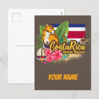 Costa Rica retro big cat vintage flag Souvenir