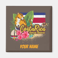 Costa Rica retro big cat vintage flag Souvenir