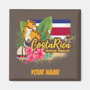 Costa Rica retro big cat vintage flag Souvenir Magnet