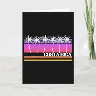 Costa Rica Retro Style Beach Island Vintage Sunset Card