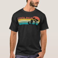 Costa Rica Retro Vintage Surfing Sunset Graphic So