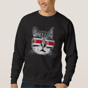 Costa Rica Rican Flag Country Roots Cat Pride Sweatshirt