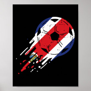 Costa Rica Rican Flag Soccer Footll Fan Men Women Poster