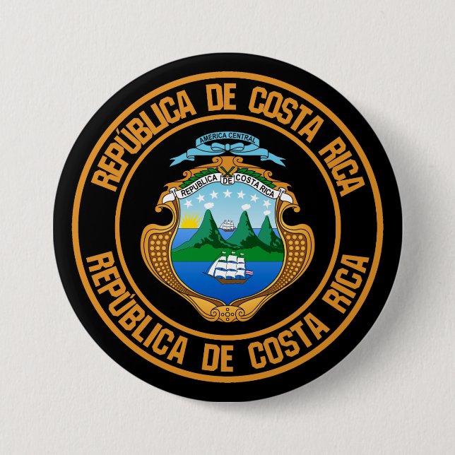 Costa Rica Round Emblem 7.5 Cm Round Badge (Front)