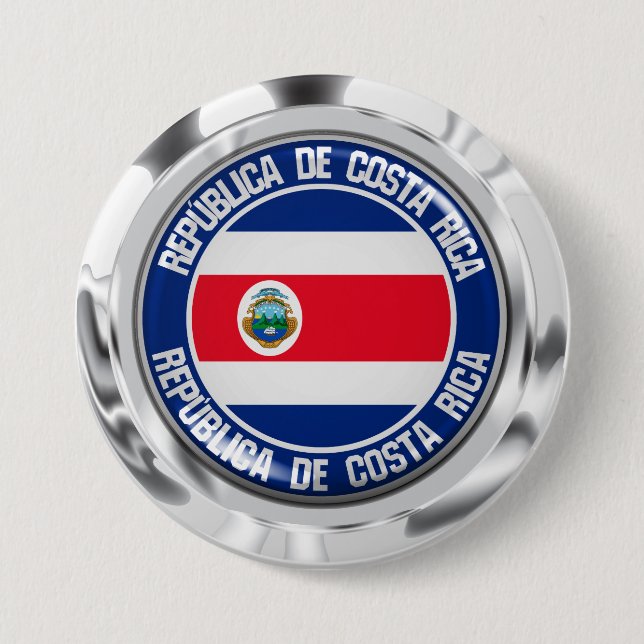 Costa Rica Round Emblem 7.5 Cm Round Badge (Front)