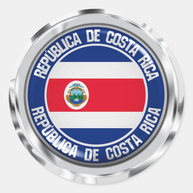 Costa Rica Round Emblem Classic Round Sticker (Front)