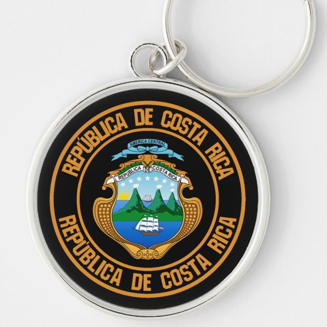 Costa Rica Round Emblem Key Ring (Front)