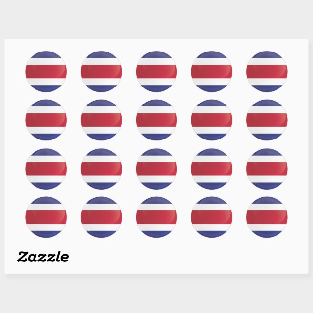 Costa Rica  Round Icon Flag  Classic Round Sticker (Sheet)