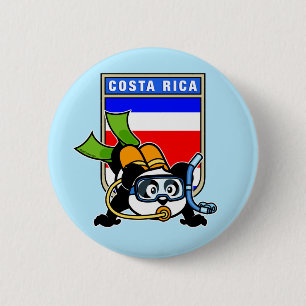Costa Rica Scuba Diving Panda 6 Cm Round Badge