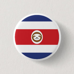 Costa Rica Sloth Costa Rican National Animal Flag 3 Cm Round Badge