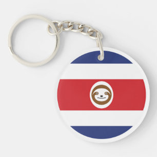 Costa Rica Sloth Costa Rican National Animal Flag Key Ring