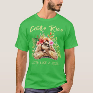 Costa Rica Sloth Like a Boss Vacation Souvenir Gif T-Shirt